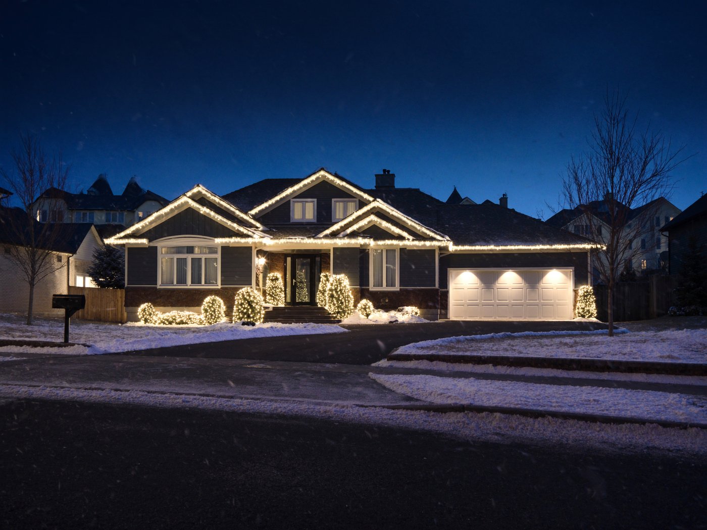 Maison illuminée pour les Fêtes à Laval
