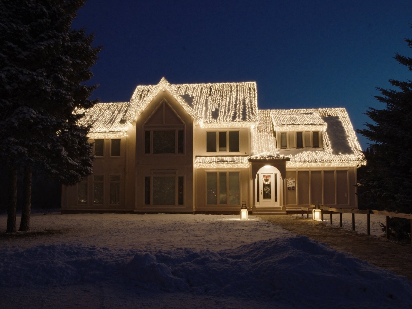 Installation de lumières de Noël à Granby